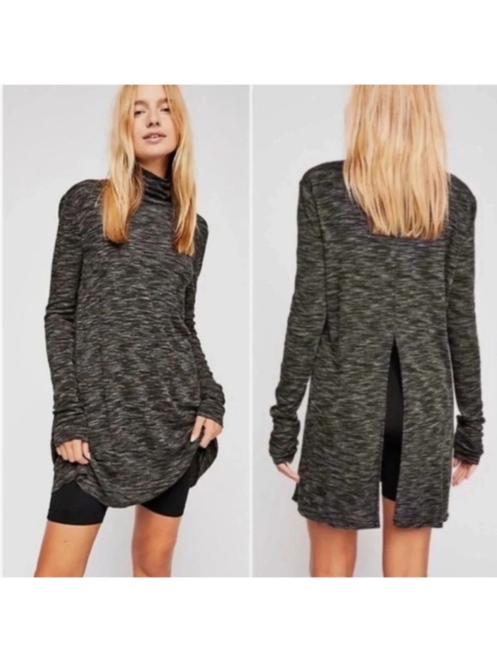 We The Free Stone Cold Turtleneck Tunic Split Back